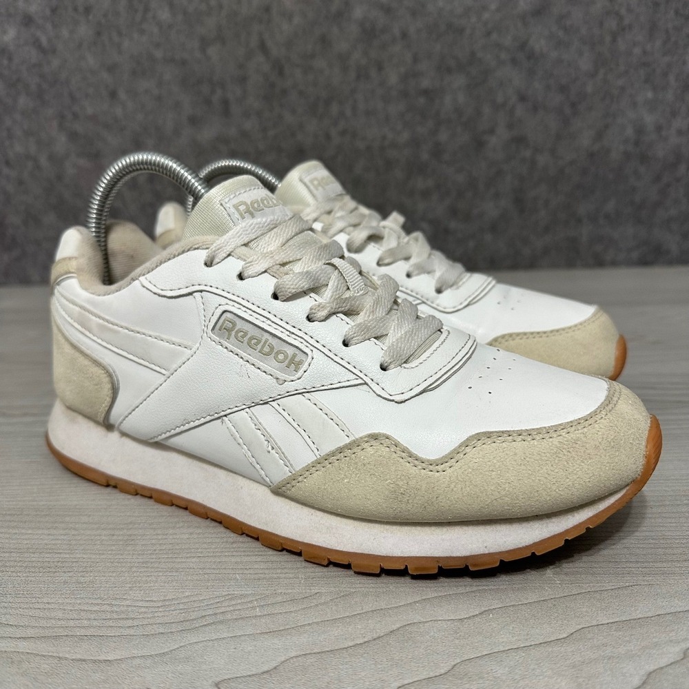 Reebok Classic Harman Run Womens White Beige Leather Sneakers Shoes Size‎ 8.5